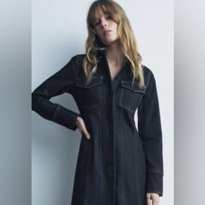 NWT Zara Denim Long  Dress/Jacket